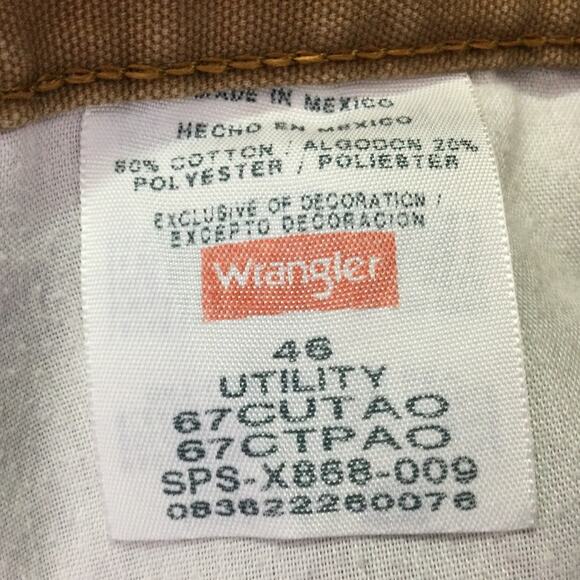 Wrangler Men's Utility Carpenter Flat Front Work Shorts Brown Size 46 - Picture 6 of 10